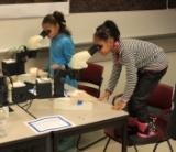 kids experiencing microscopes